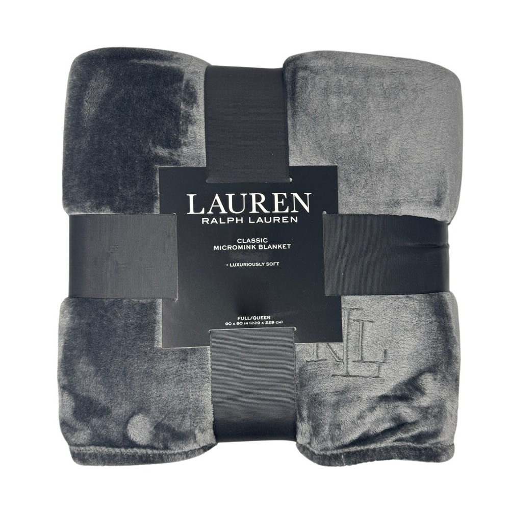 Lauren Ralph Lauren Dark Charcoal Micromink Full/Queen Blanket